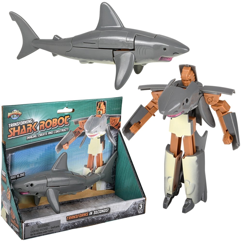 White Shark Robot Action Figure, 5