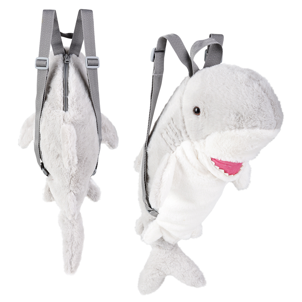 .com: SHARK Backpack Large Jaws Great white kermit supreme GREY  dolphin seal fish tank : Electronics