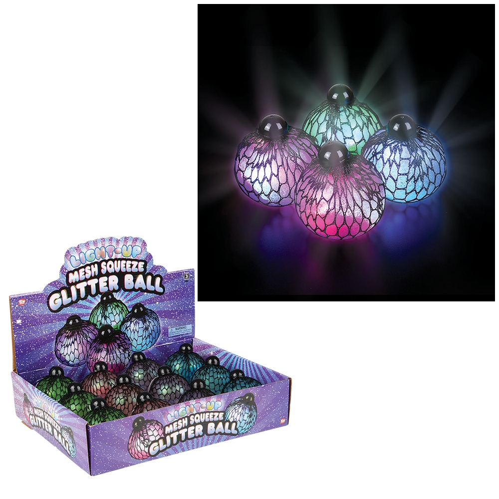 Light-Up Mesh Squish Glitter Ball 3