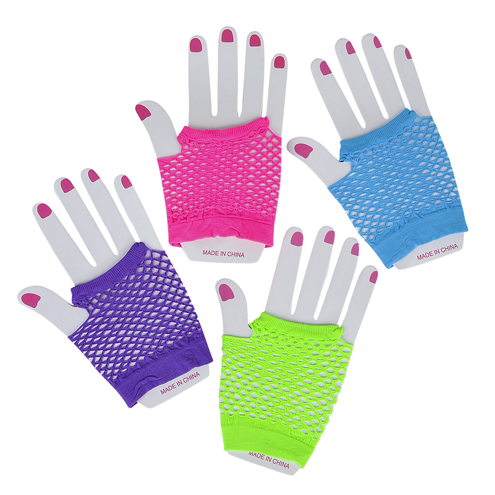 fishnet gloves neon