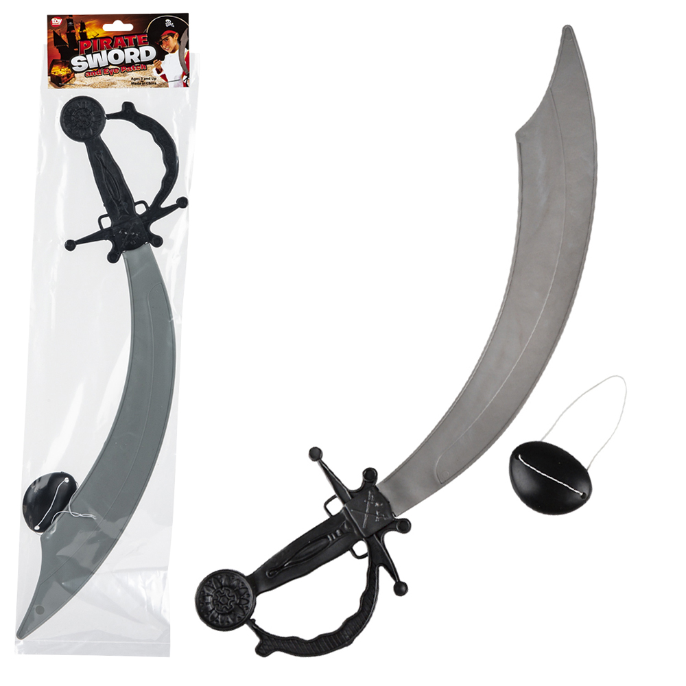 Large Pirate Set With Sword, Hook, Eye Patch & Hat - Bargain WholeSalers