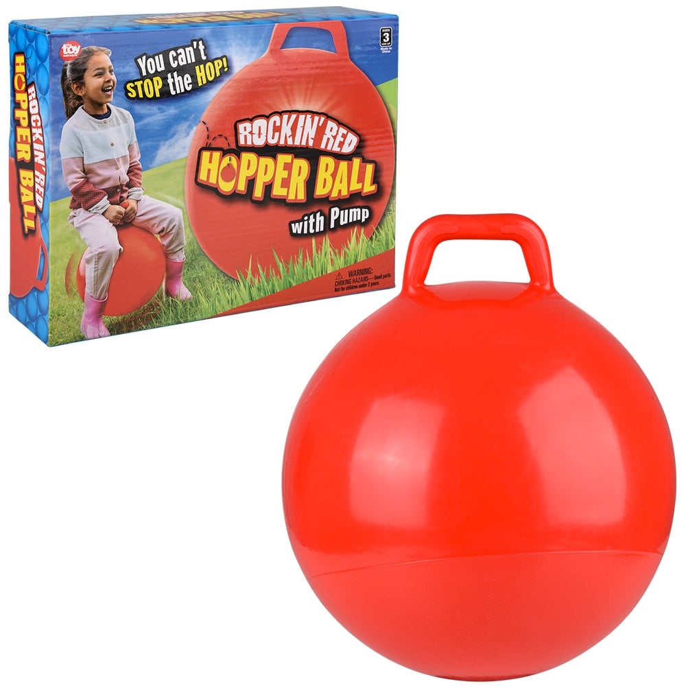 Red bouncy ball with 2024 handle