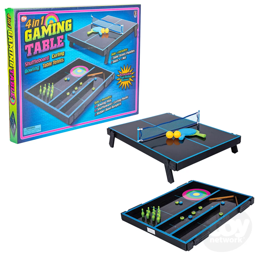 Neon Wooden Tabletop 4 In 1 Multi Game 20x18.5