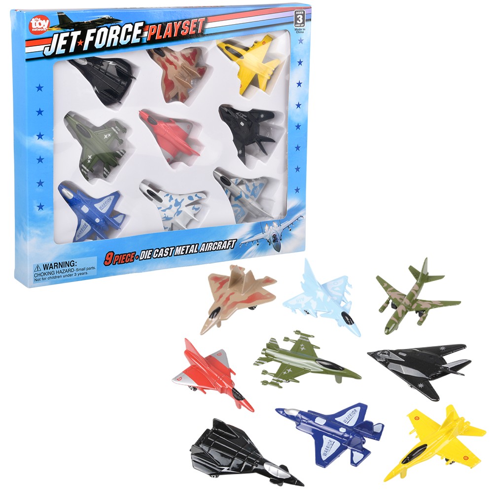 Diecast Jet Set 9pcs 3"